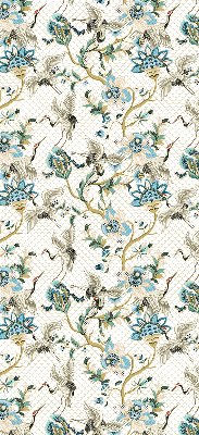 Fabric roller blind Flowers and birds