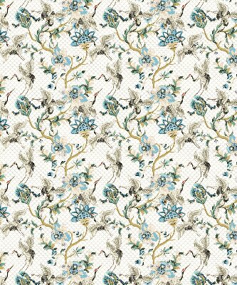 Fabric roller blind Flowers and birds