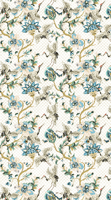 Fabric roller blind Flowers and birds