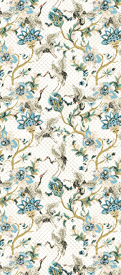 Fabric roller blind Flowers and birds