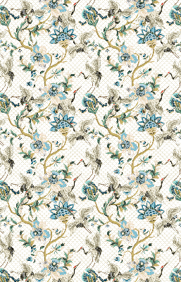 Fabric roller blind Flowers and birds
