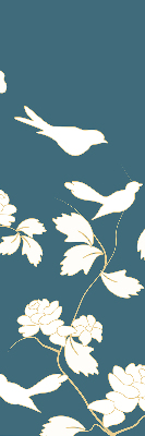 Modern roller blind White birds on white flowers