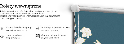 Modern roller blind White birds on white flowers