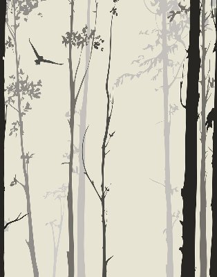 Fabric roller blind Trees
