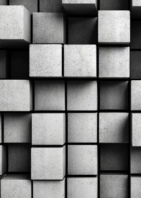 Modern roller blind Stone cubes