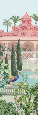 Fabric roller blind Palace with a garden