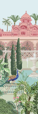 Fabric roller blind Palace with a garden
