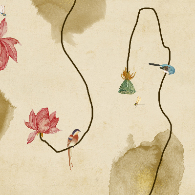 Modern roller blind Flowers