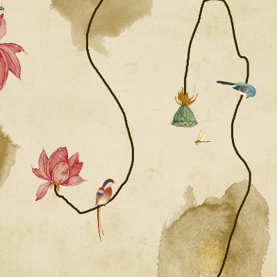 Modern roller blind Flowers