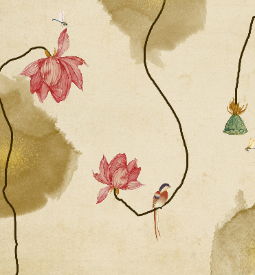 Modern roller blind Flowers
