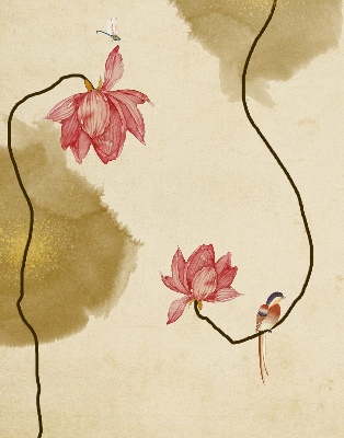 Modern roller blind Flowers