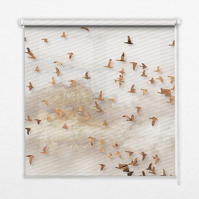 Roller blind for large window A flock of birds