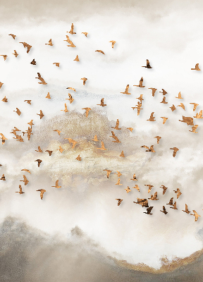 Roller blind for large window A flock of birds