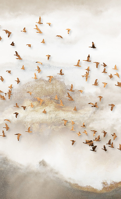 Roller blind for large window A flock of birds