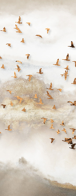 Roller blind for large window A flock of birds