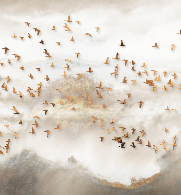 Roller blind for large window A flock of birds