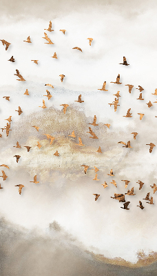 Roller blind for large window A flock of birds