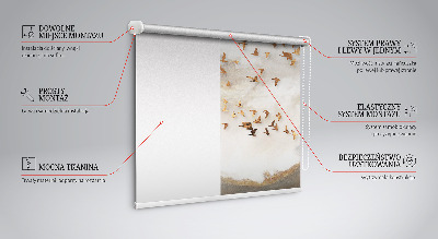 Roller blind for large window A flock of birds