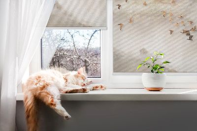 Roller blind for large window A flock of birds