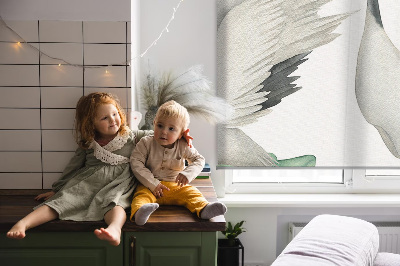 Modern roller blind Cranes in the lilies