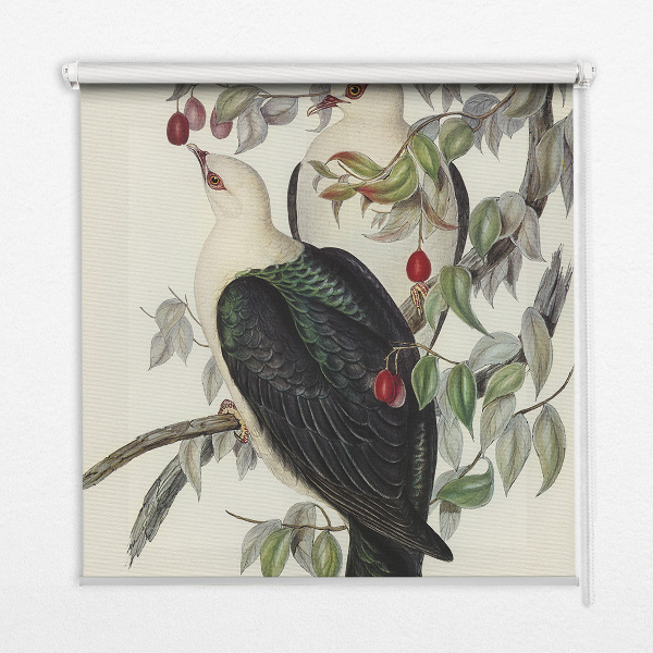 Roller blind for large window Birds on a branch