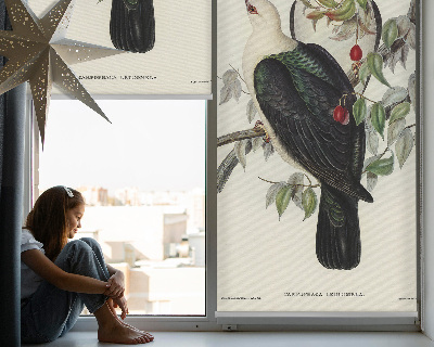 Roller blind for large window Birds on a branch