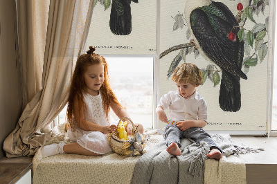 Roller blind for large window Birds on a branch