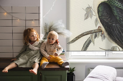 Roller blind for large window Birds on a branch