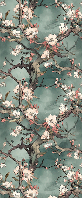 Fabric roller blind Flowers on the tree