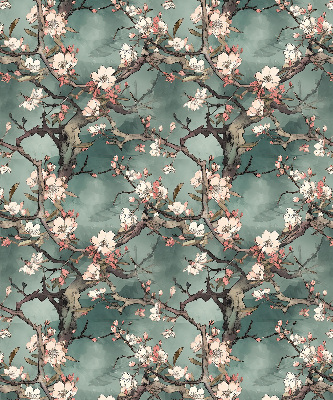 Fabric roller blind Flowers on the tree