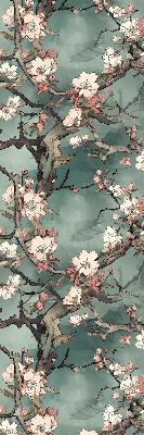 Fabric roller blind Flowers on the tree