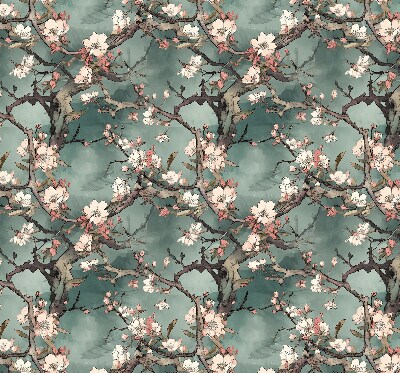 Fabric roller blind Flowers on the tree