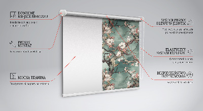 Fabric roller blind Flowers on the tree