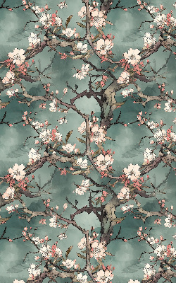 Fabric roller blind Flowers on the tree