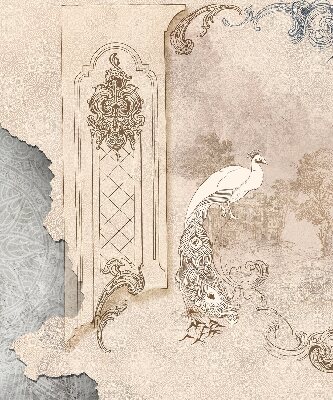 Modern roller blind Vintage birds