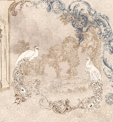 Modern roller blind Vintage birds