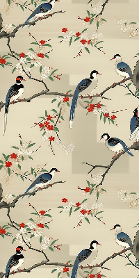 Fabric roller blind Birds on a tree