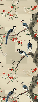 Fabric roller blind Birds on a tree