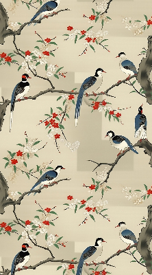 Fabric roller blind Birds on a tree