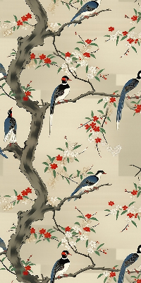 Fabric roller blind Birds on a tree