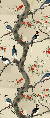 Fabric roller blind Birds on a tree