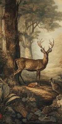 Modern roller blind Animals in the forest