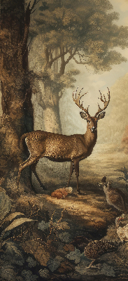 Modern roller blind Animals in the forest