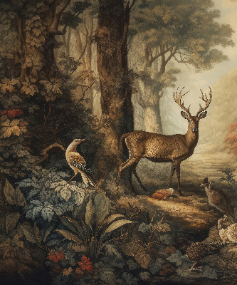 Modern roller blind Animals in the forest