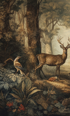 Modern roller blind Animals in the forest