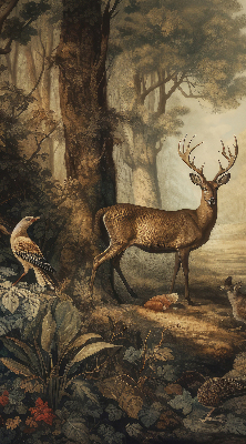 Modern roller blind Animals in the forest