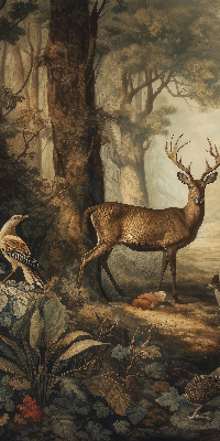 Modern roller blind Animals in the forest