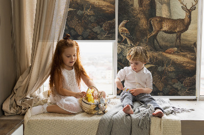 Modern roller blind Animals in the forest