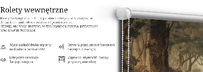 Modern roller blind Animals in the forest