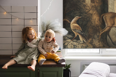 Modern roller blind Animals in the forest